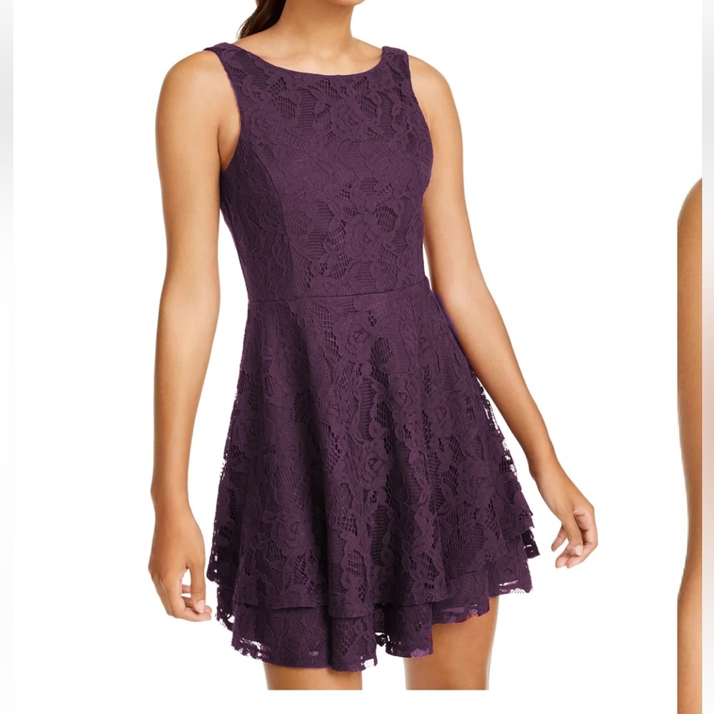 NWT Speechless Lace Double Skirt Fit Flare Dress Sz 11